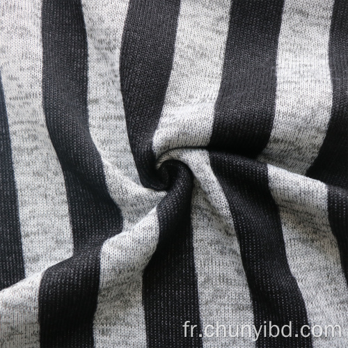 100% polyester Stripe Match Cationic Dye un côté brossé Brackage Treot en toison ennef